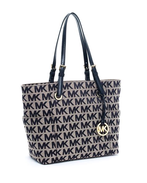 michael kors black signature purse|michael kors large signature tote.